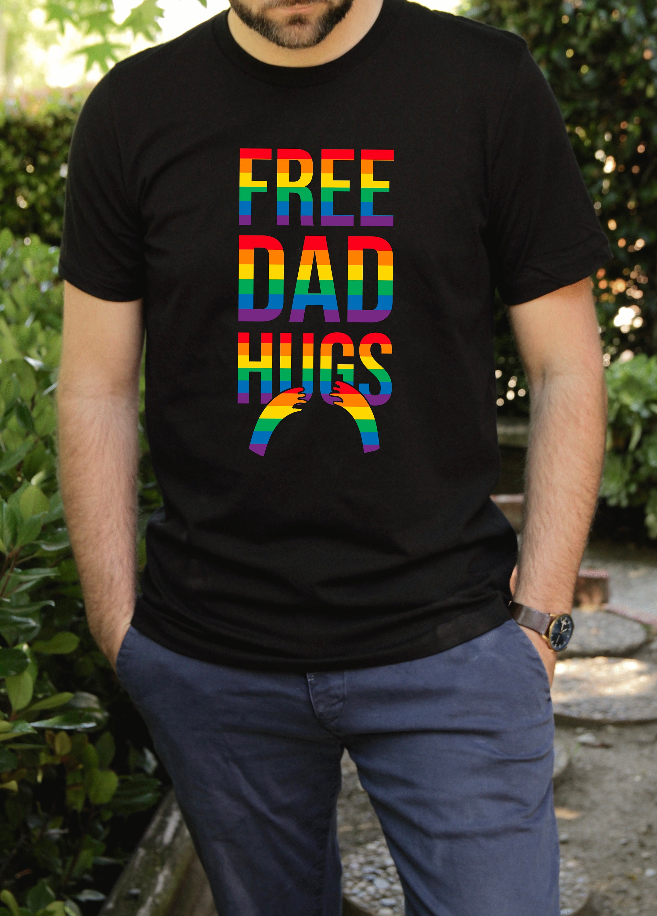 LGBT Dad Hugs Shirt LGBT Gift Pride Tee Proud Dad Lgbt T | Etsy
