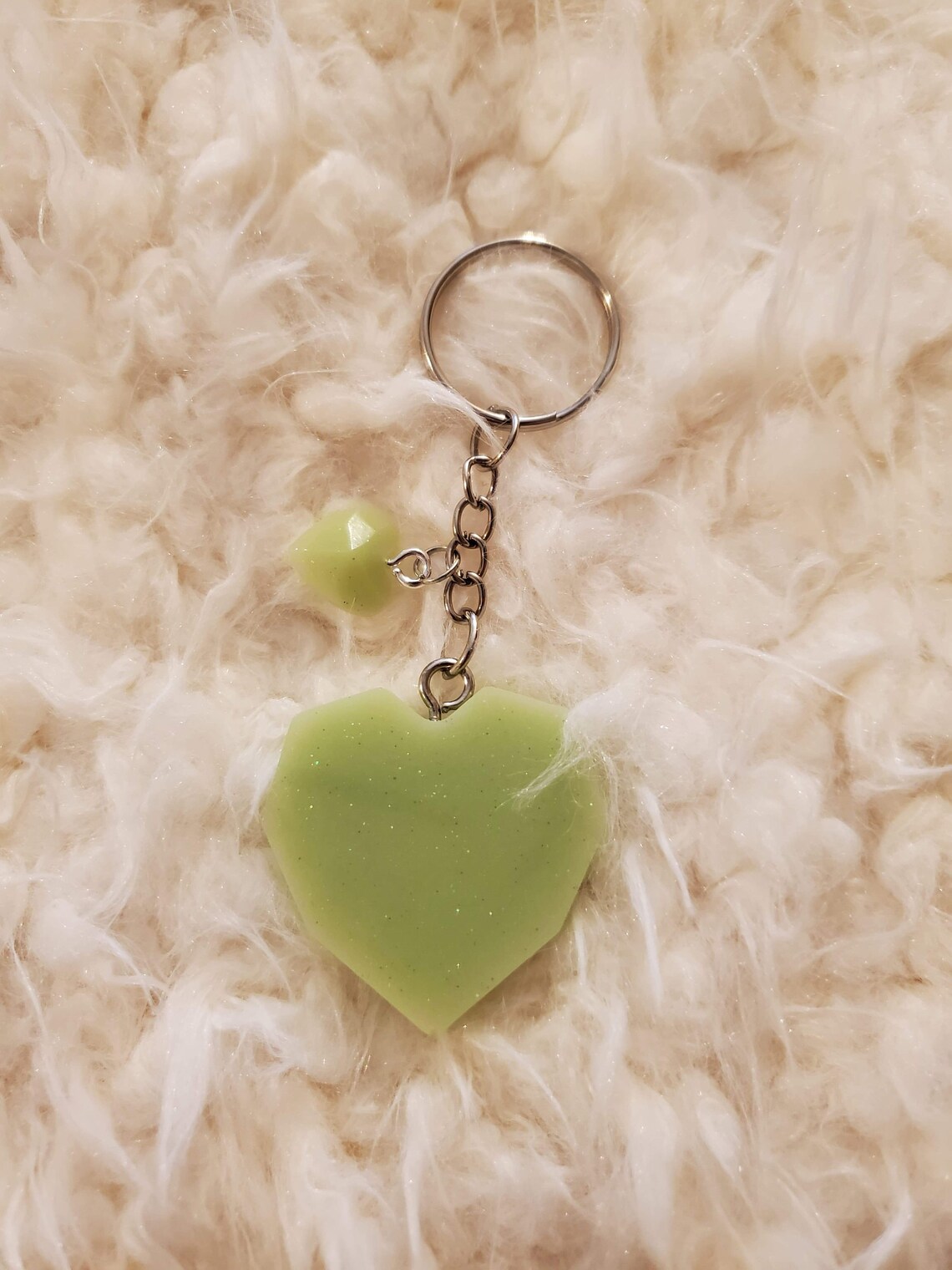 Pastel Double Heart Keychain Kawaii Colorful Acessories Etsy
