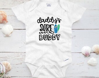 unisex baby clothes personalised bodysuit Daddy/'s future surfing buddy custom Baby Onesie\u00ae beach baby summer clothes beach partner