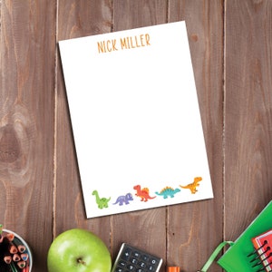 Personalized Dinosaur Themed Notepads,  Notes, Personalized Stationary, Custom Writing Pad,