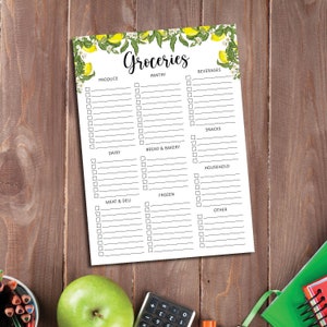 Lemon Grocery List Notepad | Custom Grocery | Personalized | Perfect Gift
