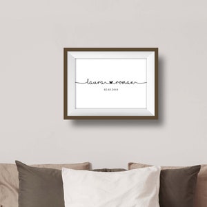 Couples Name Wall Decor | Personalized Poster | Bedroom Poster | Anniversary Gift