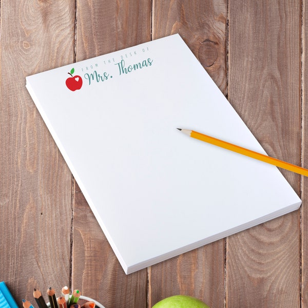Teacher: From the desk of Notepads , Notes, Personalized Stationary, Custom Writing Pad, Gift for Teachers