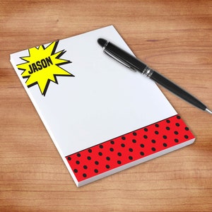 Super Hero Themed Notepads, Boys Notes, Personalized Stationary, Custom Writing Pad