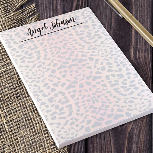 Cheetah Print Themed Notepads Notes Personalized Stationary Etsy