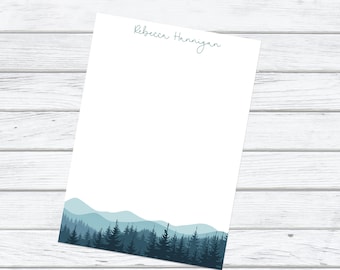 Blue Mountains Personalized Notepad: Custom Stationery