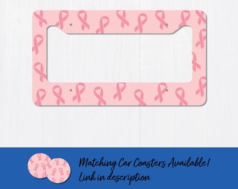 Breast Cancer Awareness Ribbons License Plate Frame | Auto Accessories | Custom License Plate