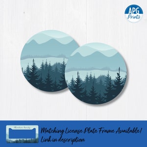 Adventure Waits Mountains Print Car Coaster | Set of 2 | Rubber Coaster | Car Accessories | Free Shipping