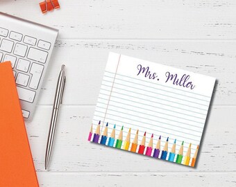 Custom Teacher Color Pencil Mousepad | Unique Desk Mousepad | Circle Or Rectangle | Free Shipping