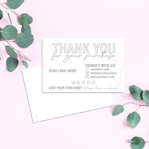 Custom Thank You Card | Green | Personalized | Packaging Supplies | Small Business Owner | Physical Item | Minimal | Shipping