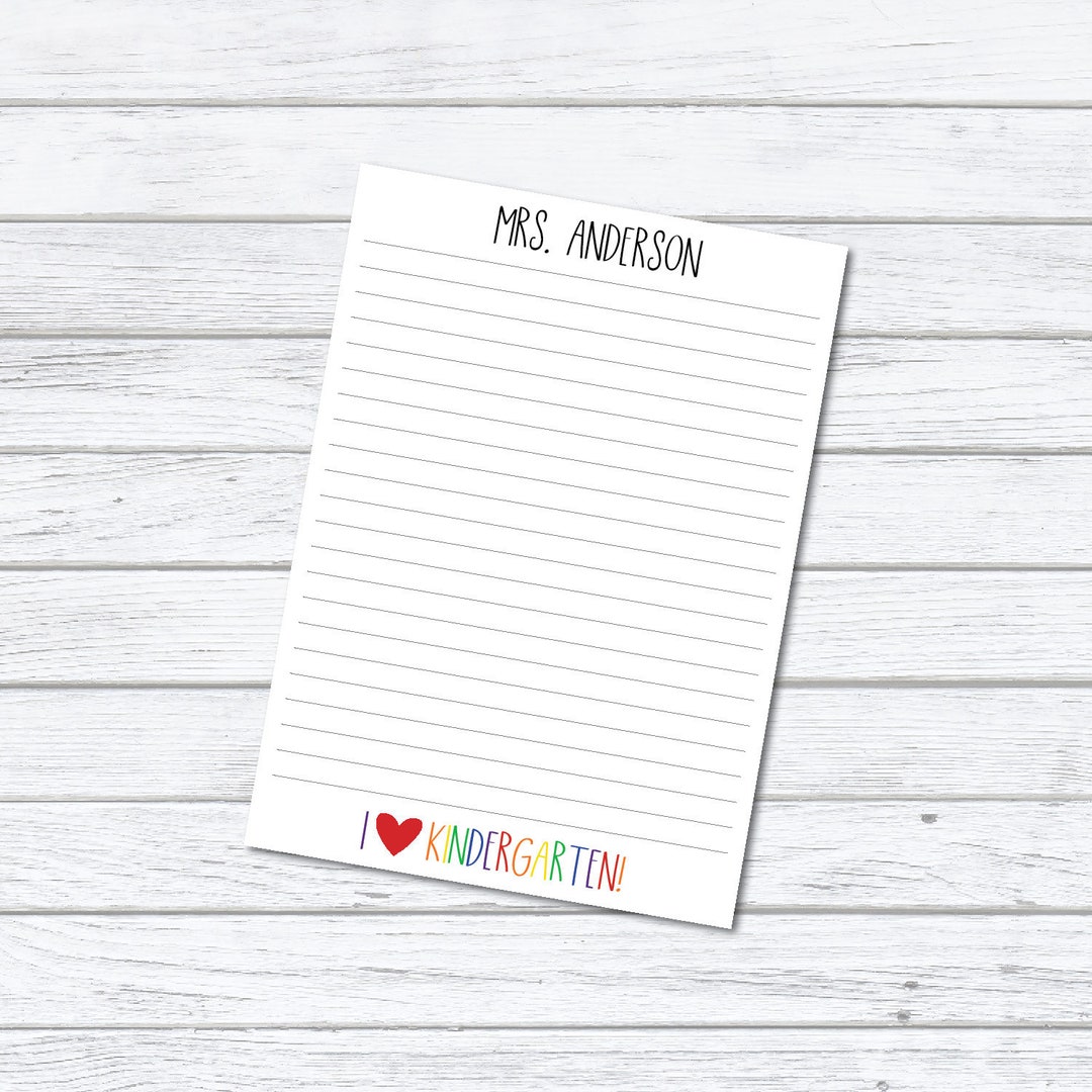 Personalized Teacher I Love Grade Notepads, Personalized Stationary