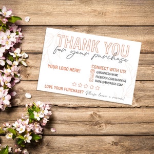 Custom Thank You Card | Pink | Personalized | Packaging Supplies | Small Business Owner | Physical Item | Minimal | Shipping