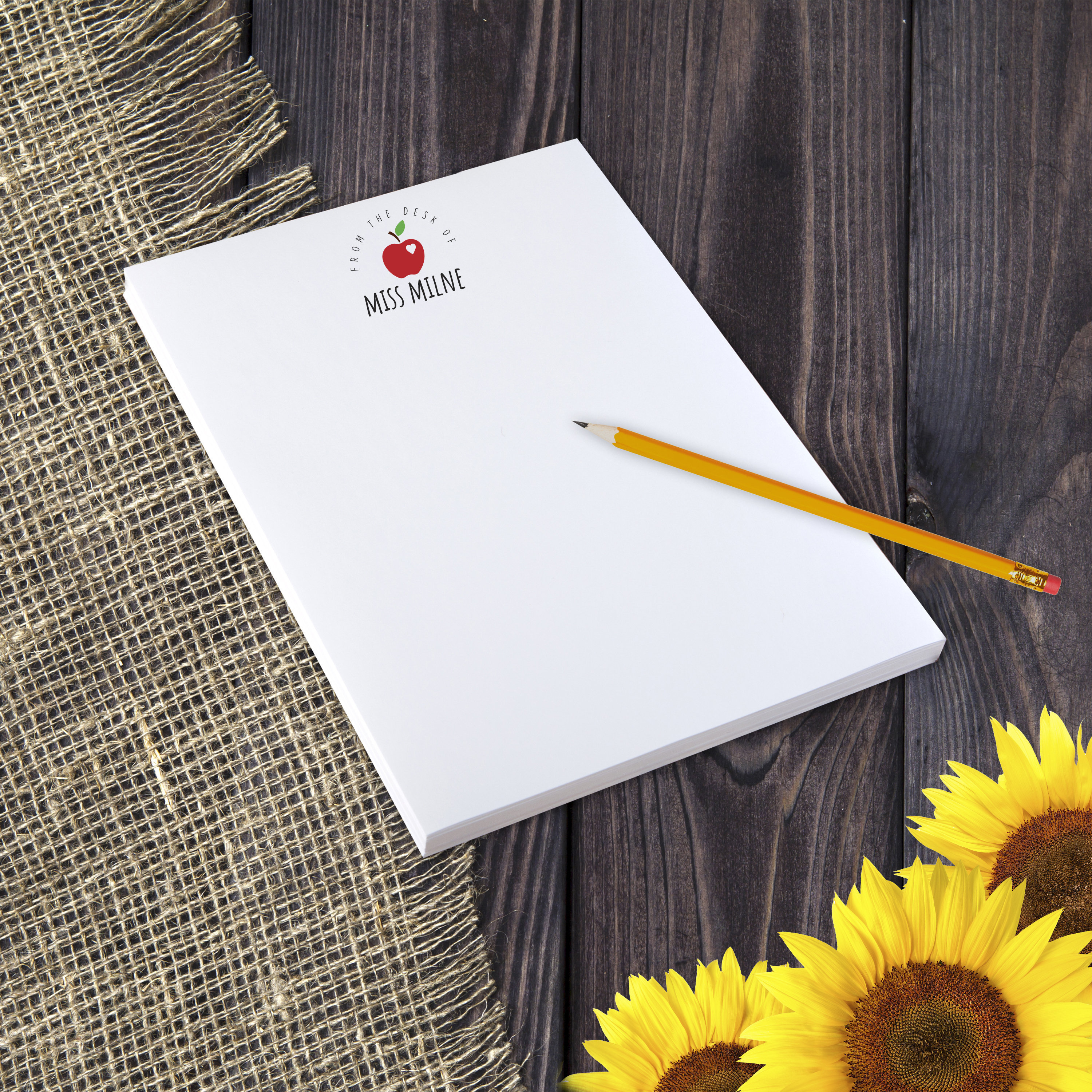 Teacher Round Lettering From the Desk of Notepads Notes - Etsy