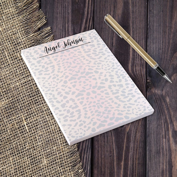 Cheetah Print Themed Notepads Notes Personalized Stationary Etsy