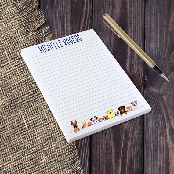 Puppy Themed Notepads Notes Personalized Stationary Custom Etsy