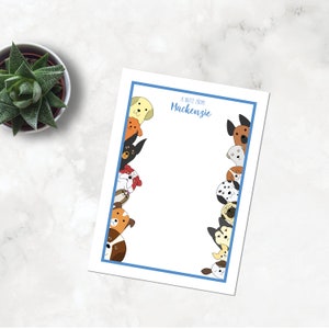 Peeking Dogs Personalized Notepads,  Notes, Personalized Stationary, Custom Writing Pad, Gift