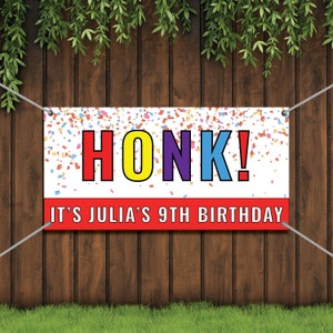 Honk Birthday Custom Premium Vinyl Banners 3ftx6ft with Grommets FREE GROUND SHIPPING