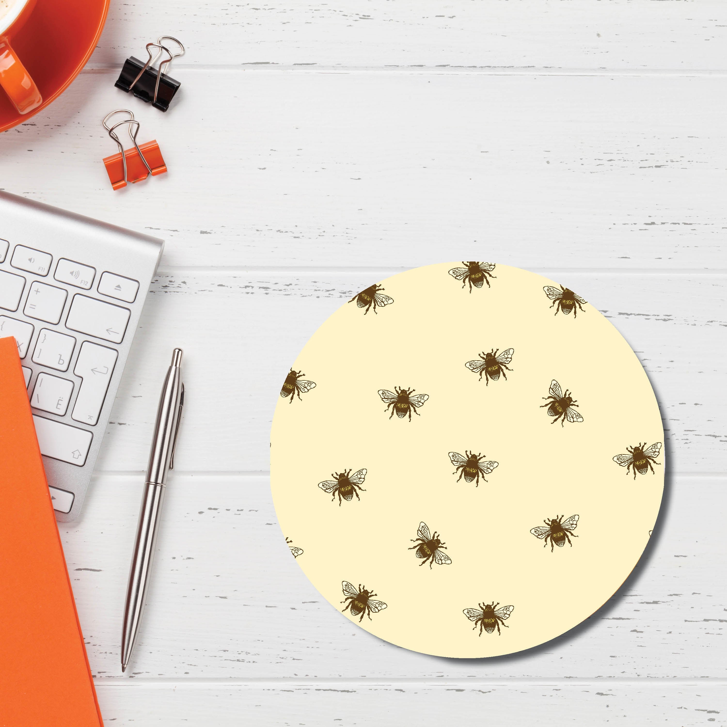 Bumble Bees Mousepad | Unique Desk Mousepad | Circle Or Rectangle | Free Shipping