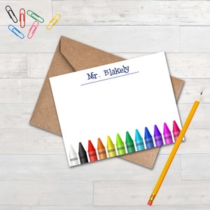 Fat Crayons Note Cards - Personalized Gift for Preschool Teachers - Back to  School