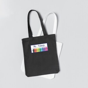 Personalized Crayons Teacher Tote Bag, Canvas Bag, Teacher Gift, End Of Year, BG408