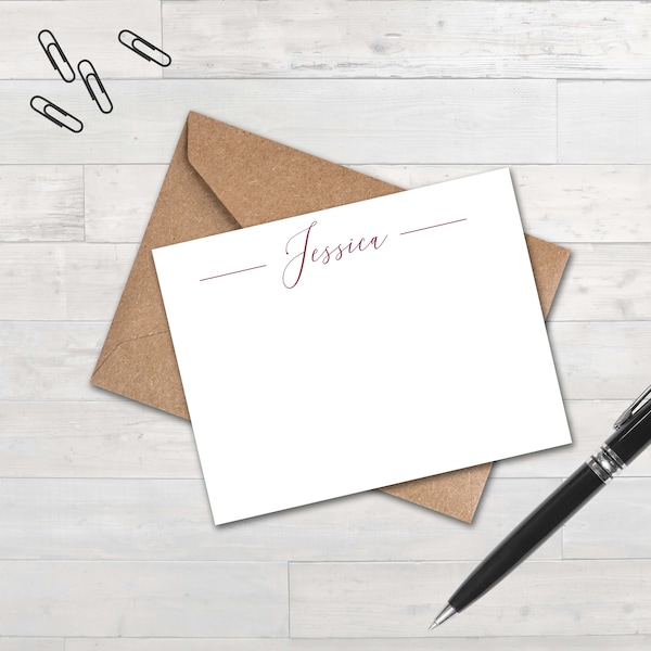 Personalized Note Cards With Envelopes Etsy