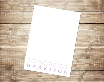 Family Last Name Personalized Notepads,  Notes, Personalized Stationary, Custom Writing Pad, Gift