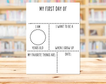 Black & White First Day Of School Sign | Aluminum Sign | Dry Erase | Reusable | FREE SHIPPING!