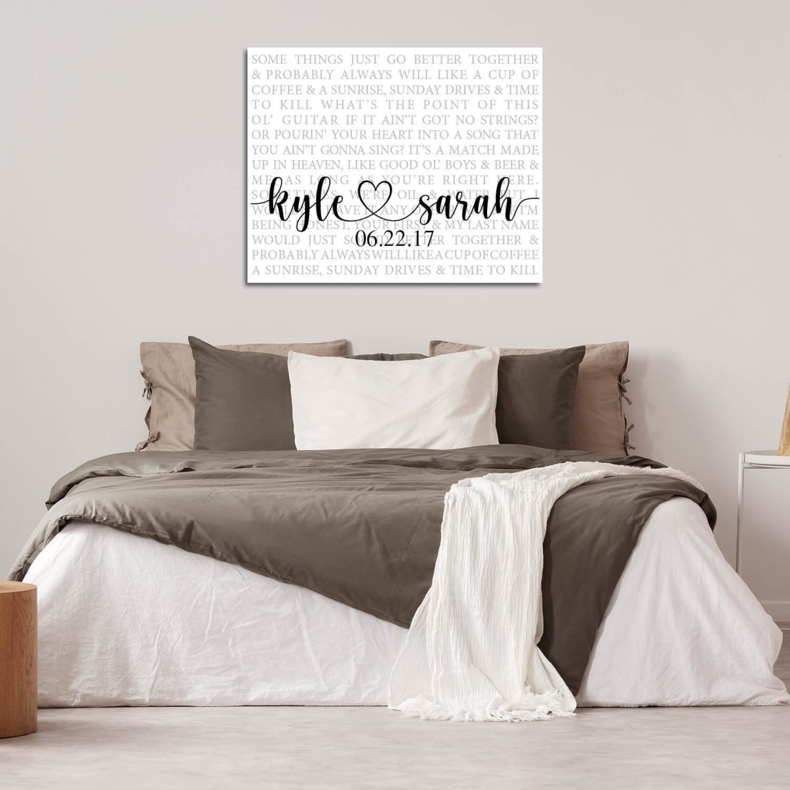 Custom Couple Song Lyrics CANVAS ART PRINT Personalized With Etsy