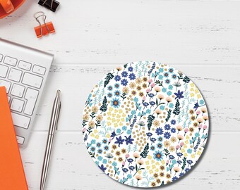 Floral Mousepad | Unique Desk Mousepad | Circle Or Rectangle | Free Shipping