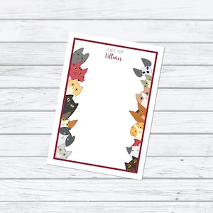 Cats Peeking Personalized Notepads,  Notes, Personalized Stationary, Custom Writing Pad, Gift