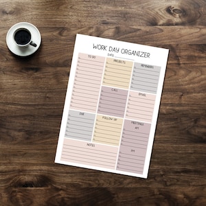 Pink Daily Work Organizer Notepad | Work Notes | Personalized | Perfect Gift