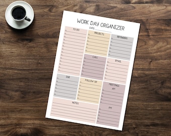 Pink Daily Work Organizer Notepad | Work Notes | Personalized | Perfect Gift