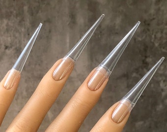 XXL Extreme Stiletto Half Cover Tips Sharp Stiletto Extra Long C Curve Nail Tip 500pcs