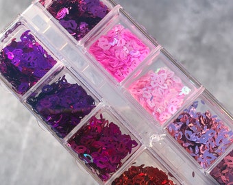 Lips Sequin 12 Grid Set Valentines Day Nail Art