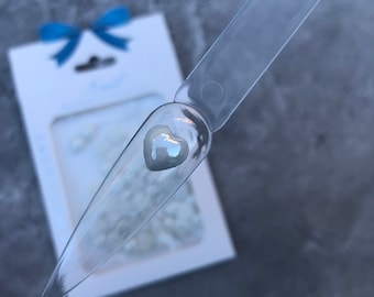50 Pearl Heart Charms