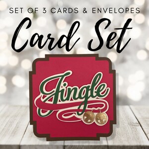 Classy Jingle Sentiment Holiday Card Set avec enveloppes