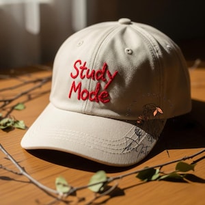 Personalized Study Mode Hand Embroidered Baseball Cap Student Embroidered Wash Cotton Hat Teacher Gift