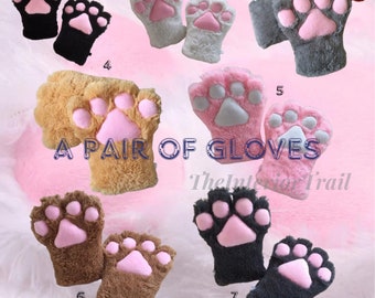 A Special Gift For Animal Lovers Cute 4-finger Furry Claw Bear Gloves