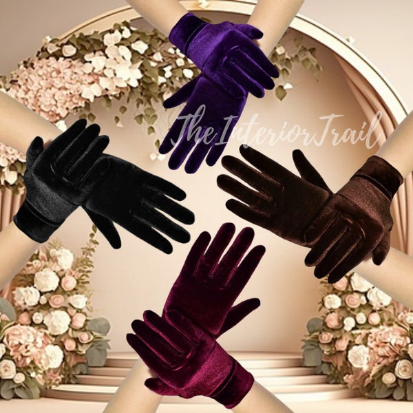 Luxurious Velvet Wrist-To-Wrist Opera Gloves