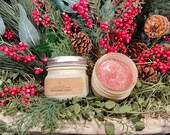 Peppermint Stick wood wick Soy Coconut candle 4oz premium decorated canning jar sweet peppermint essential oil vanilla sugar