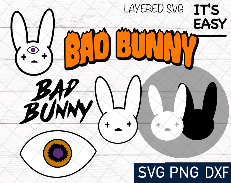 Download Bad Bunny bundle SVG Cricut cut file svg files clipart | Etsy