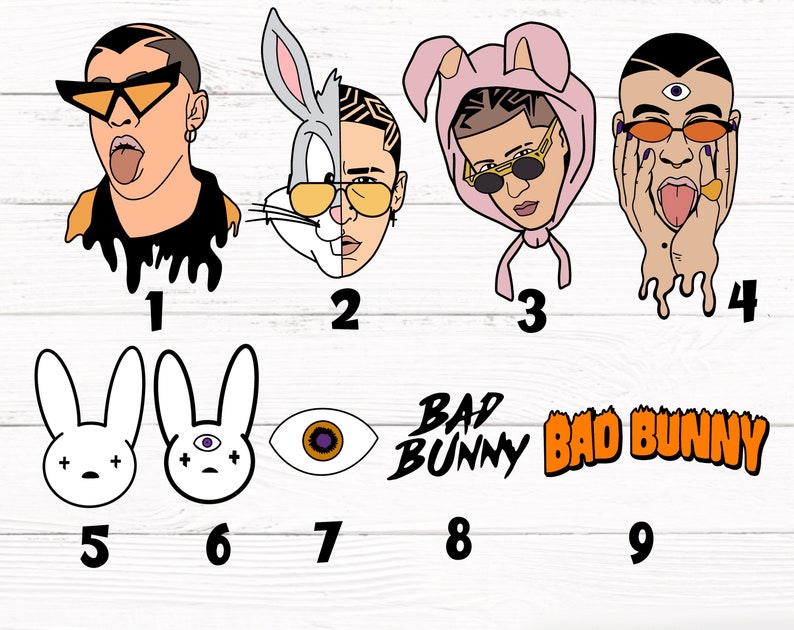 Download Bad Bunny bundle SVG Cricut cut file svg files clipart | Etsy