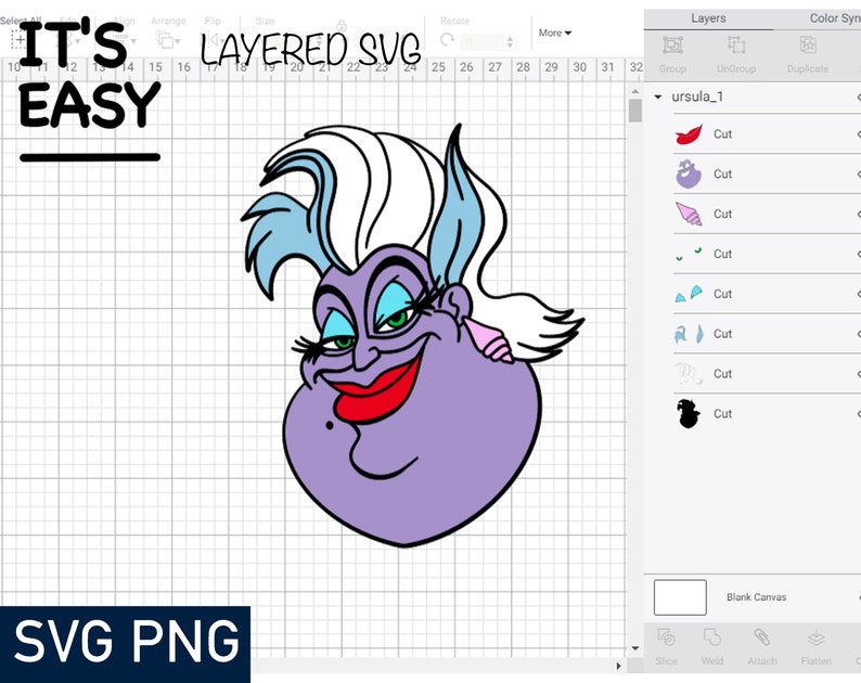 Download Layered svg files for cricut Ursula 3pcs Svg Little ...