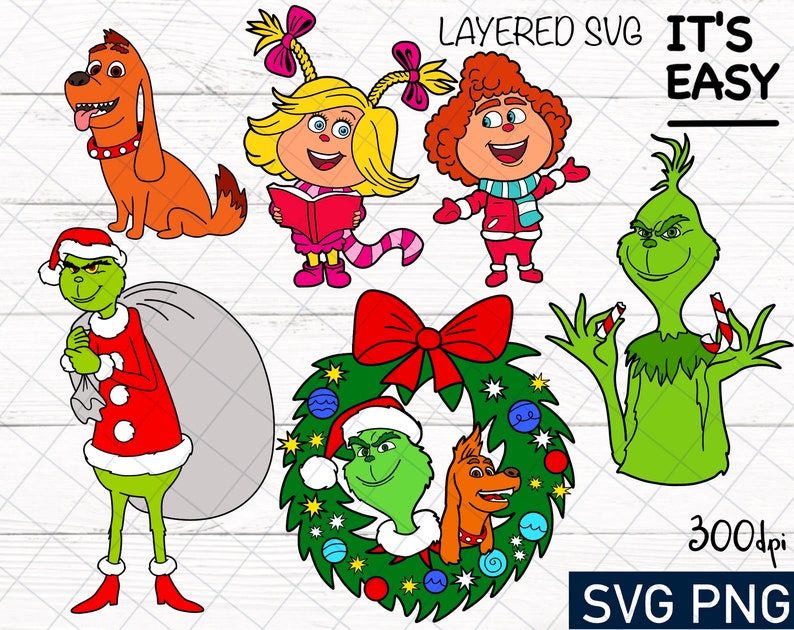 Download Layered svg Christmas Svg Grinch Bundle Face Grinch Svg | Etsy
