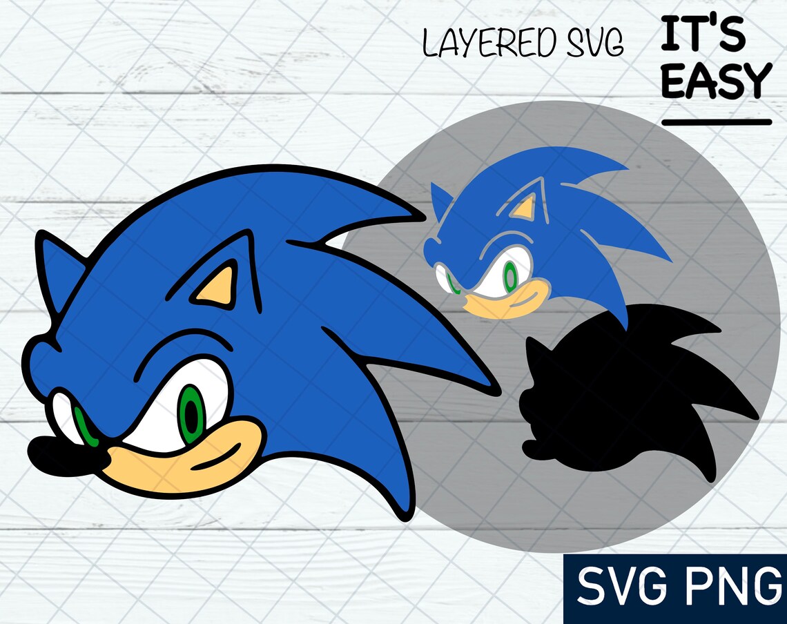 Sonic face SVG and PNG Digital Files sonic the hedgehog | Etsy