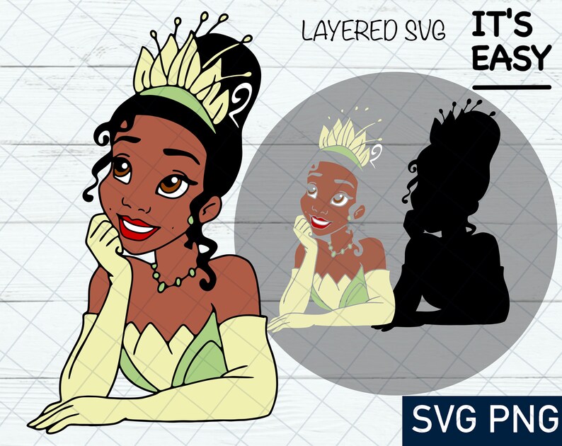 Download Princess and the frog Tiana SVG Cricut Cut File Clipart | Etsy