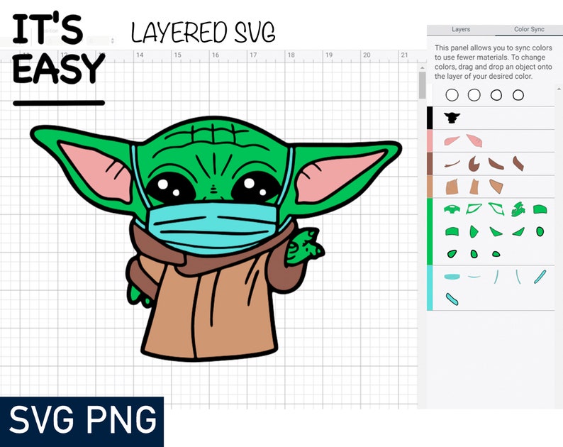 Download Baby Yoda in Face mask SVG Cricut Silhouette Cut File | Etsy