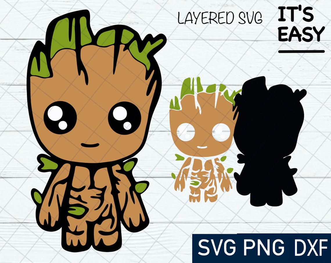 Download Baby Groot SVG Cricut Silhouette Cut File Clipart Print | Etsy