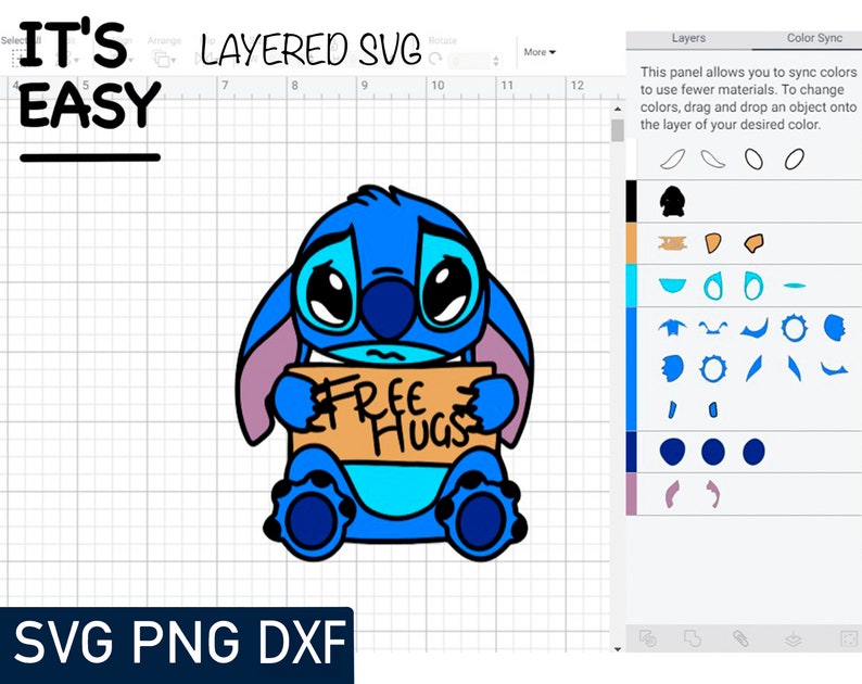 Download Stitch SVG Cricut free hugs svg Silhouette Cut File | Etsy
