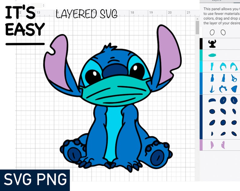 Download Stitch in Face Mask SVG PNG Digital File Only Lilo and | Etsy